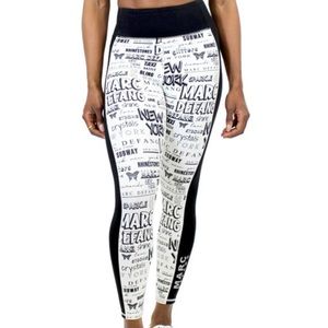 New Marc Defang NYC White Graffiti Athletic Leggings - S